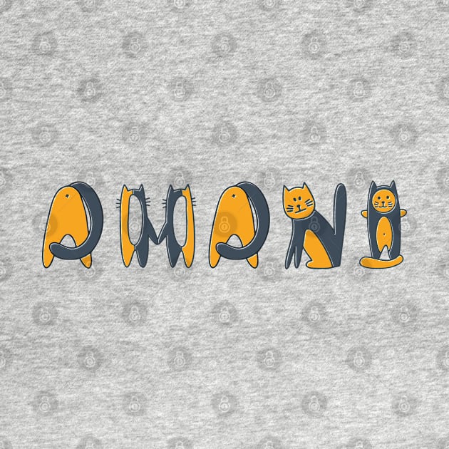 Amani | Girl Name | Cat Lover | Cat Illustration by LisaLiza